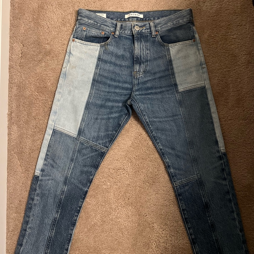 PacSun Indigo Patched Slim Jeans
